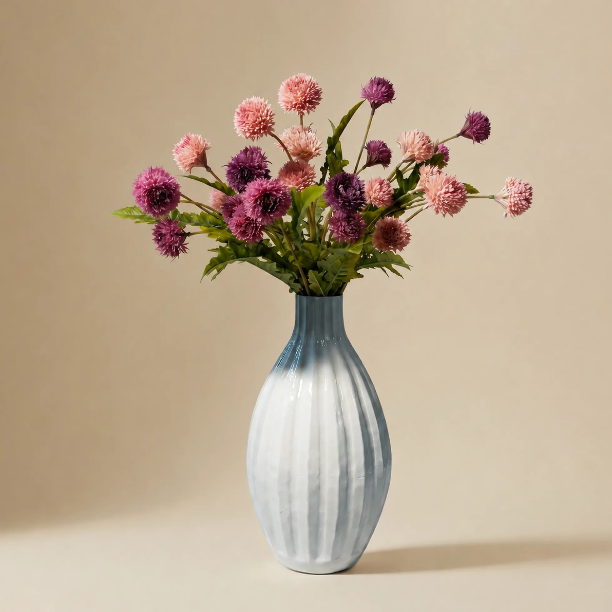 Bouquet de Chrysanthèmes rose et violet 6 tiges