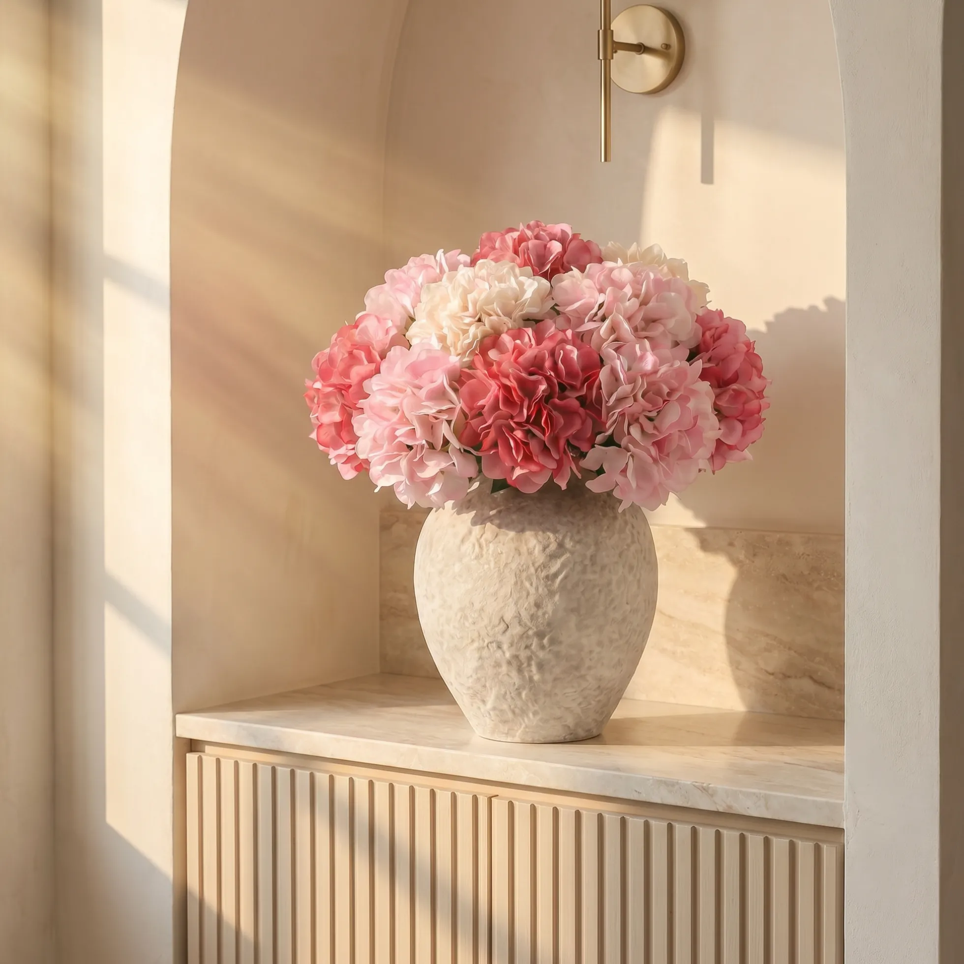 Bouquet d’Hortensia rose 12 tiges