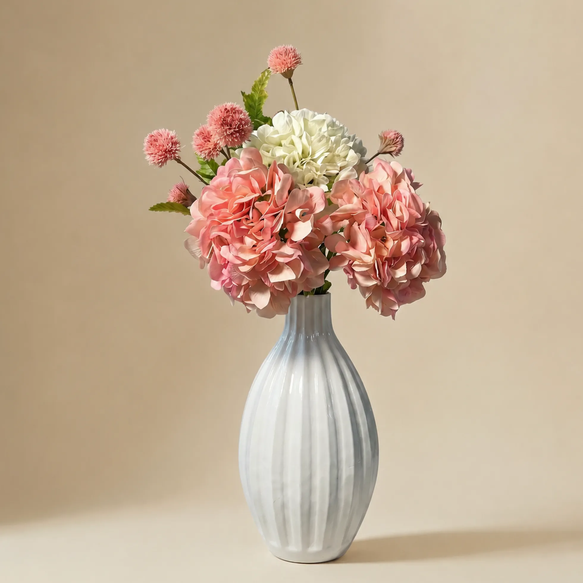 Bouquet d'Hortensias roses 5 tiges