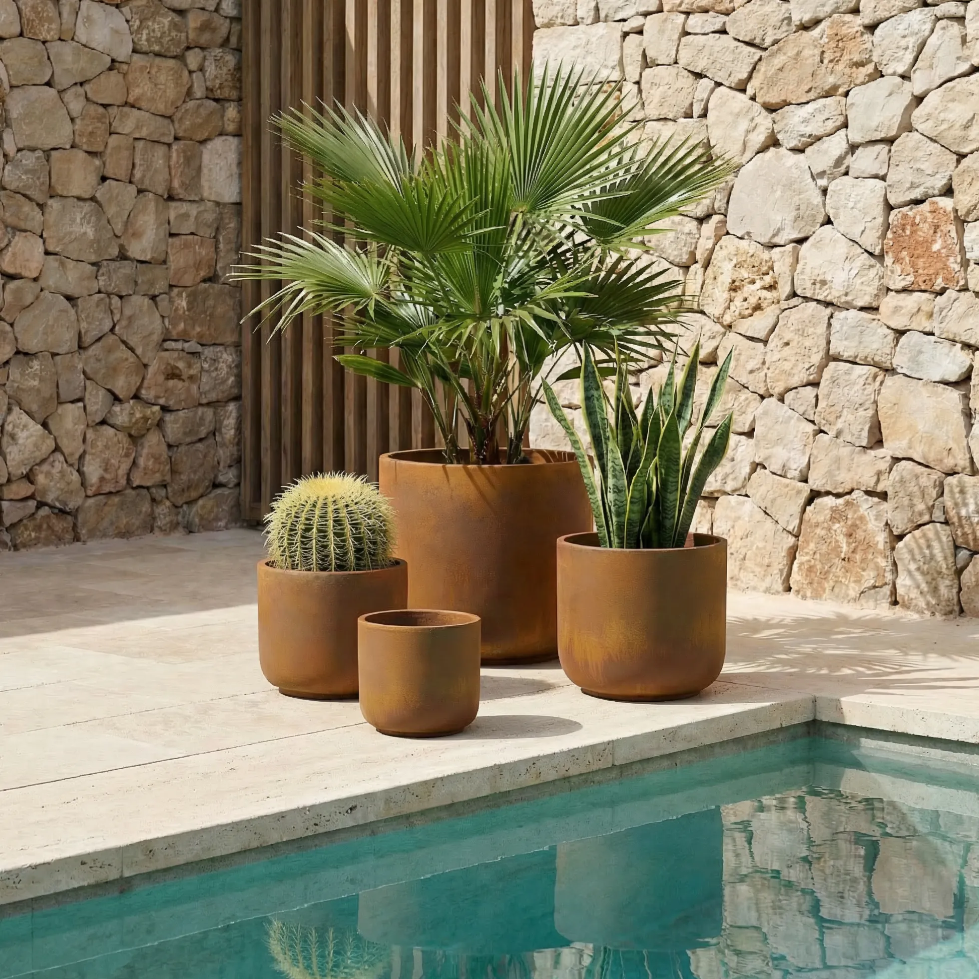 4 Cache-Pots Terra orange terracotta