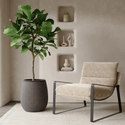 3 Cache-Pots Zen motif losanges gris