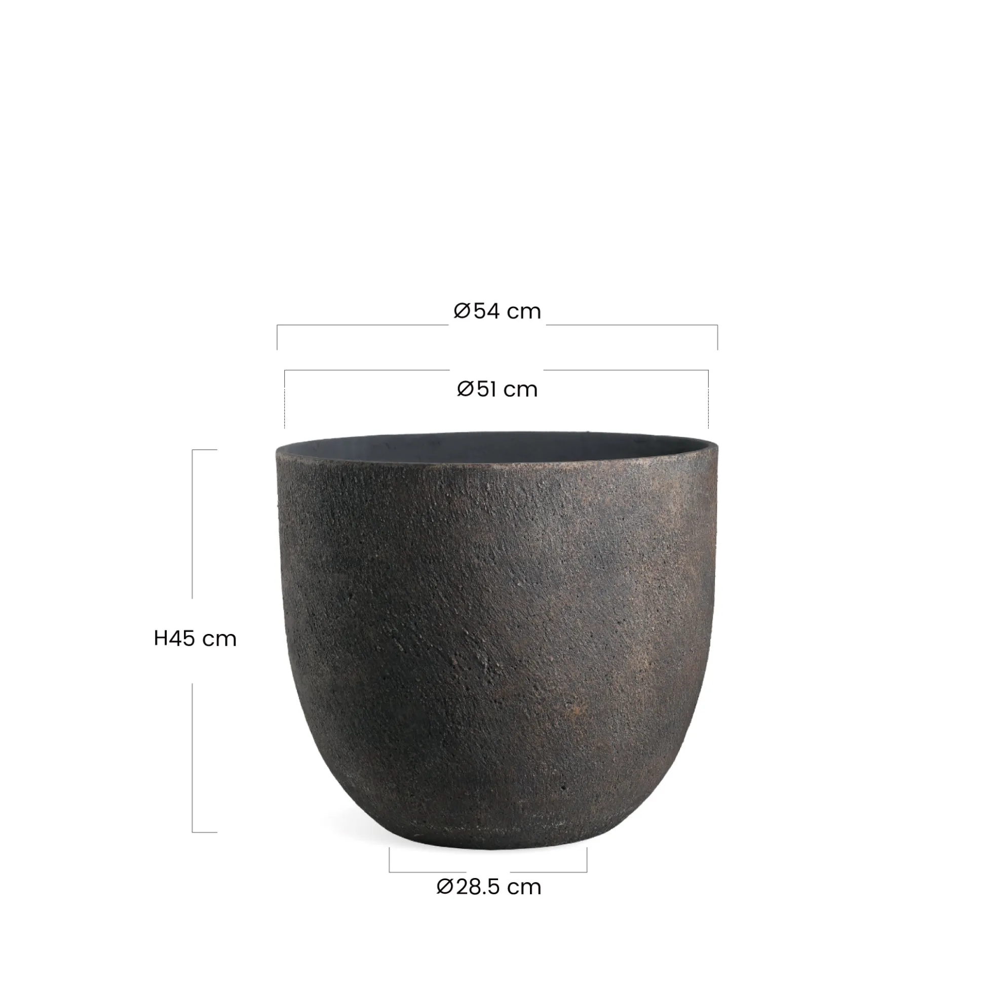 Cache-Pot Terra arrondi 45 cm