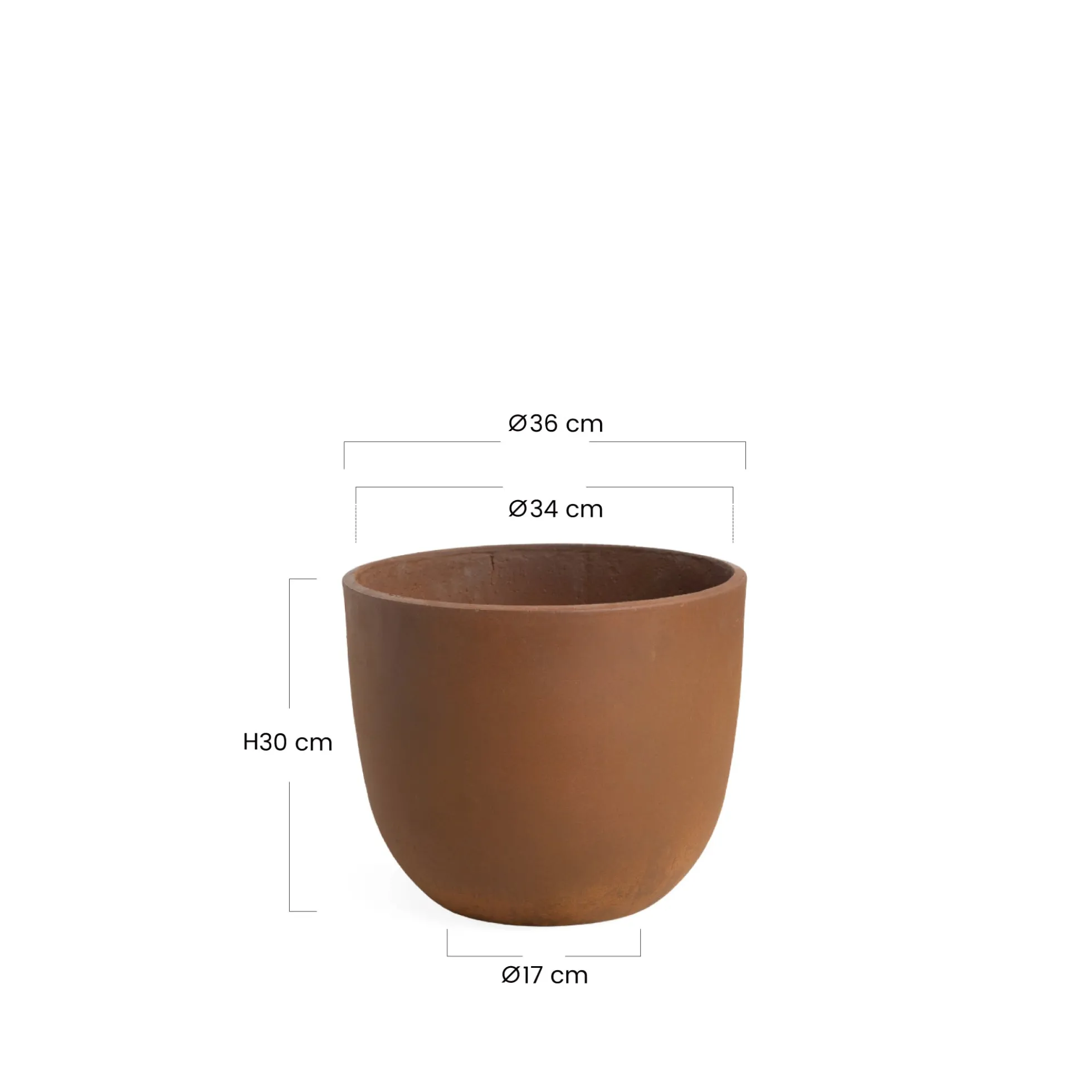 Cache-Pot Terra arrondi 30 cm