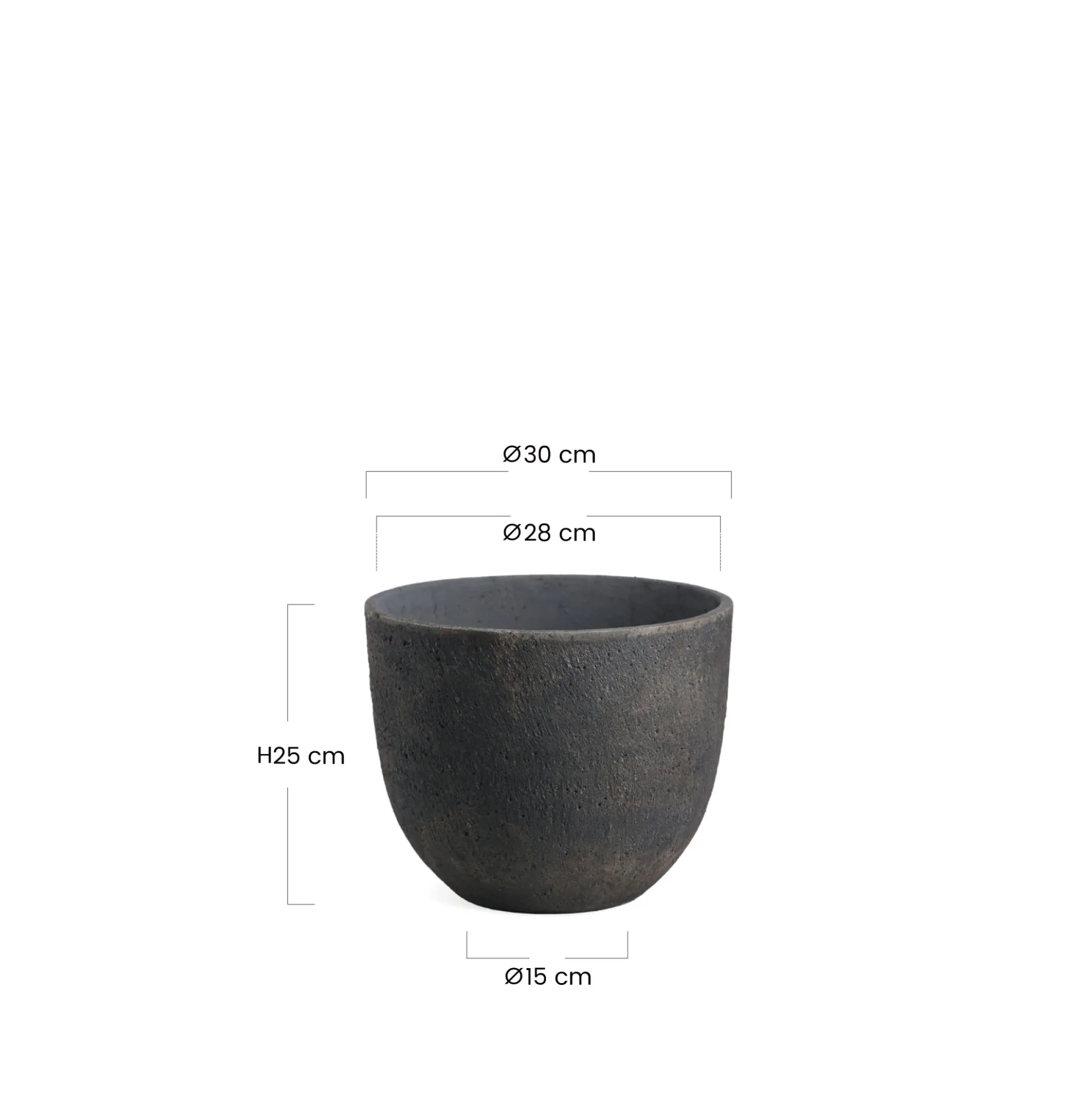 Cache-Pot Terra arrondi 25 cm