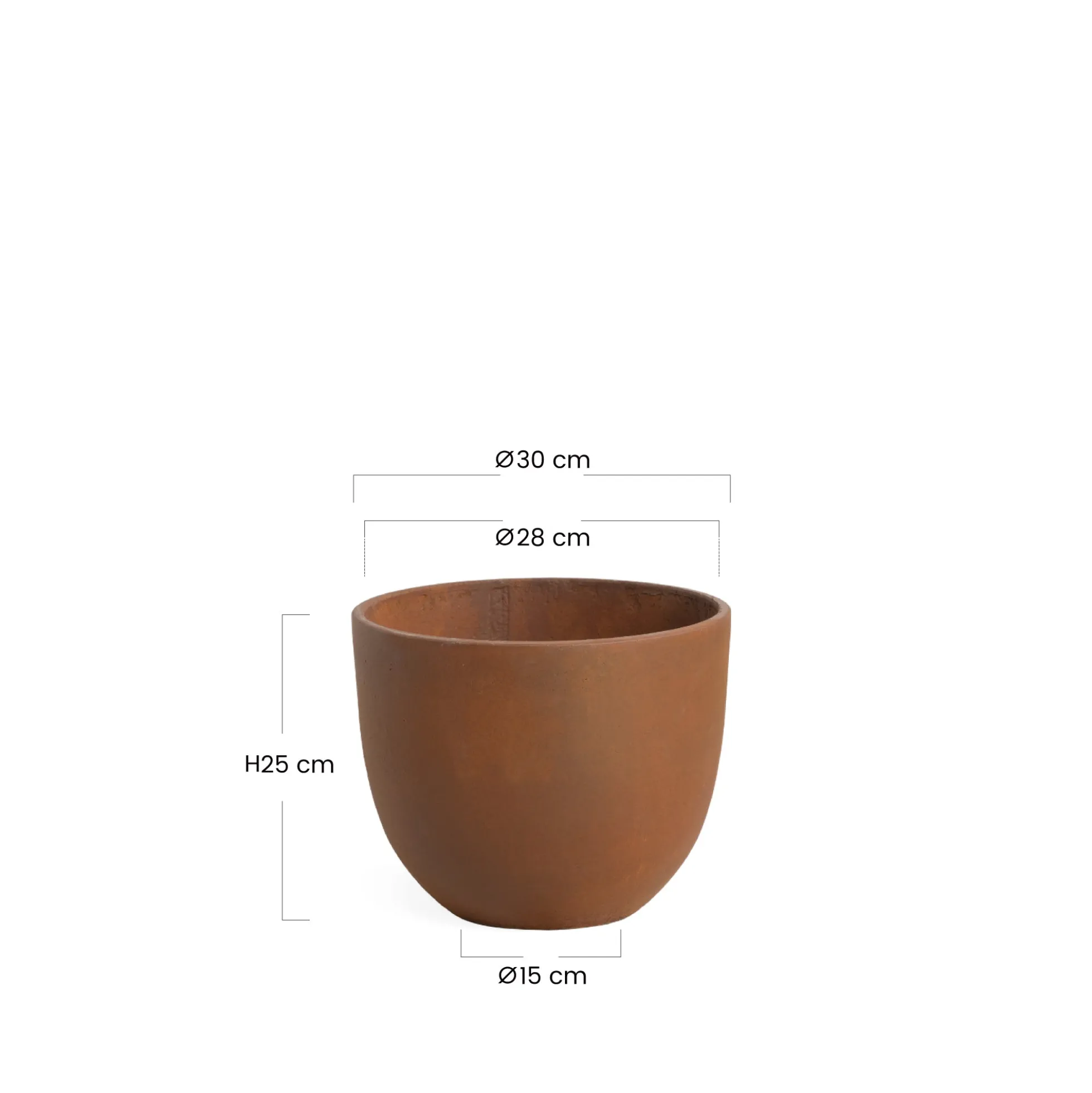 Cache-Pot Terra arrondi 25 cm