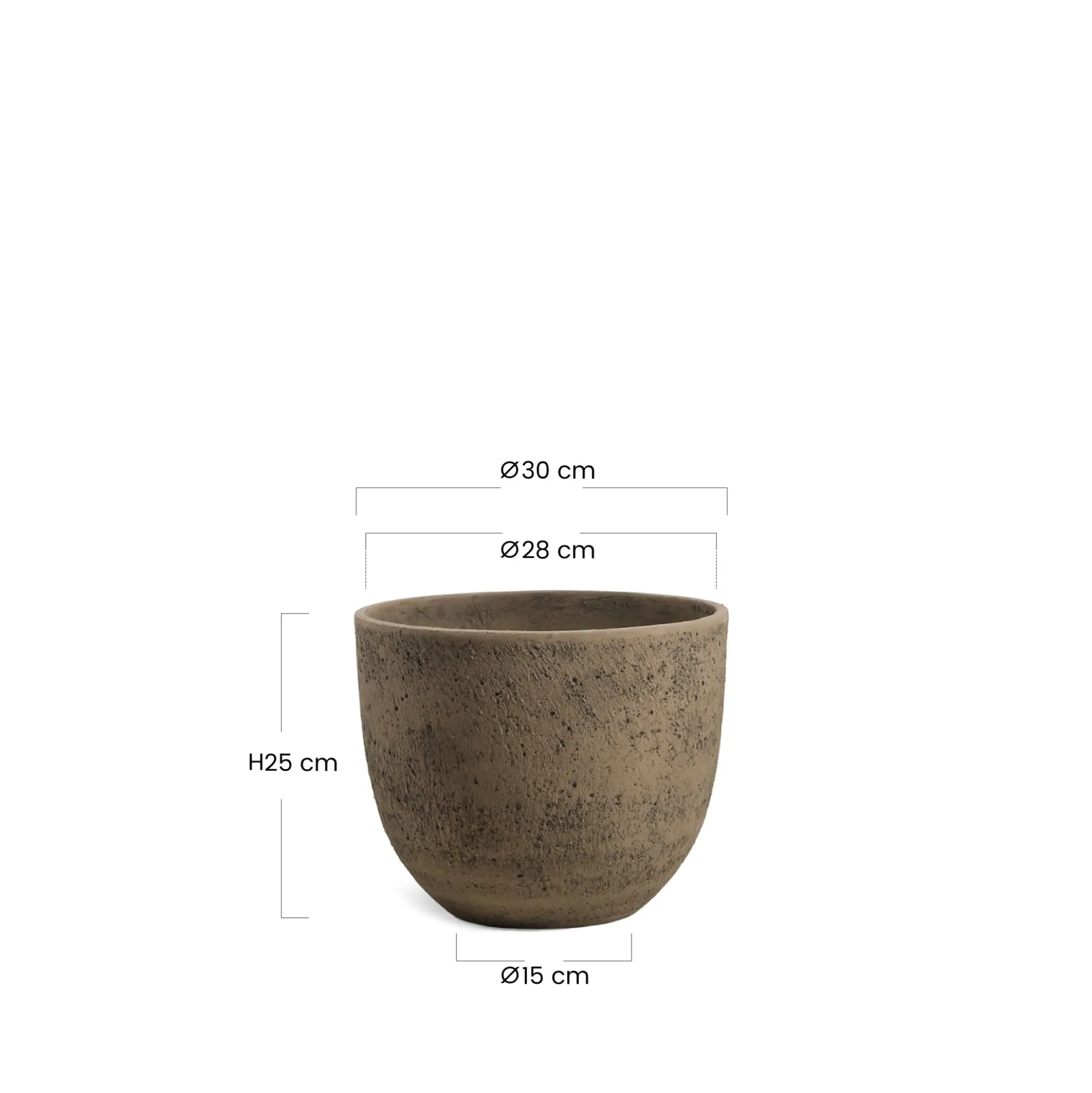 Cache-Pot Terra arrondi 25 cm