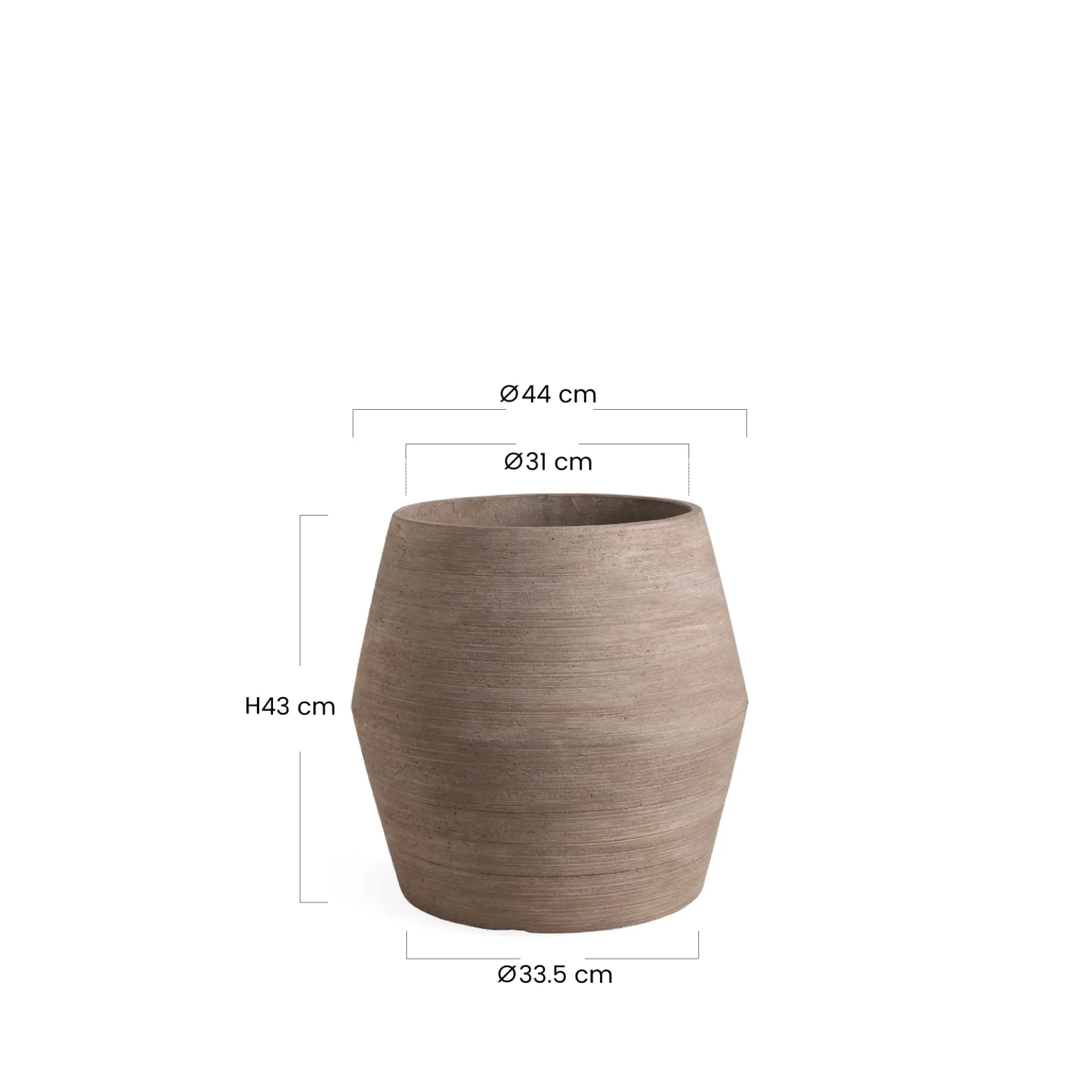 Cache-Pot Zen bombé 43 cm