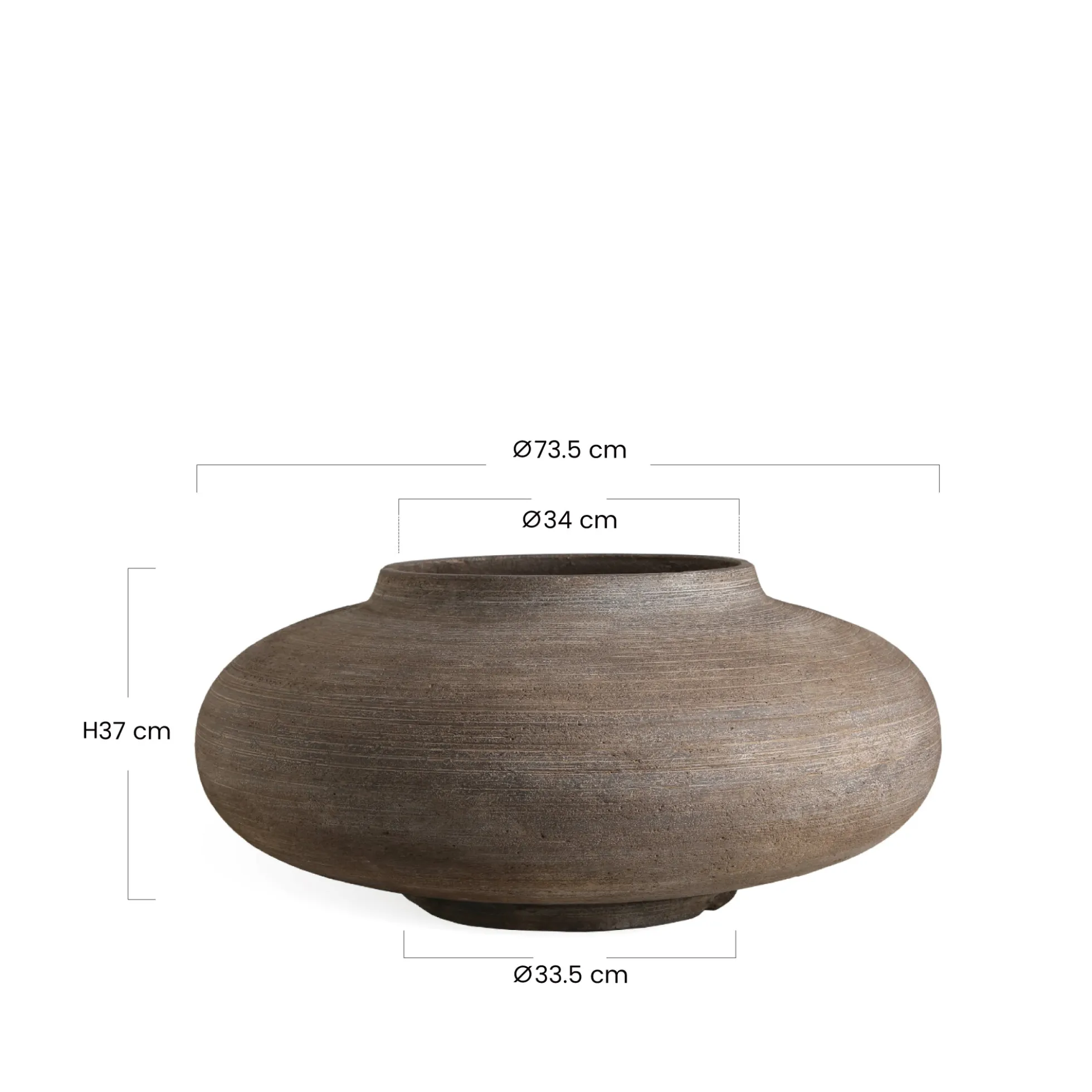 Cache-Pot Zen galbé 37 cm