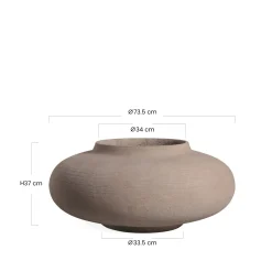Cache-Pot Zen galbé 37 cm