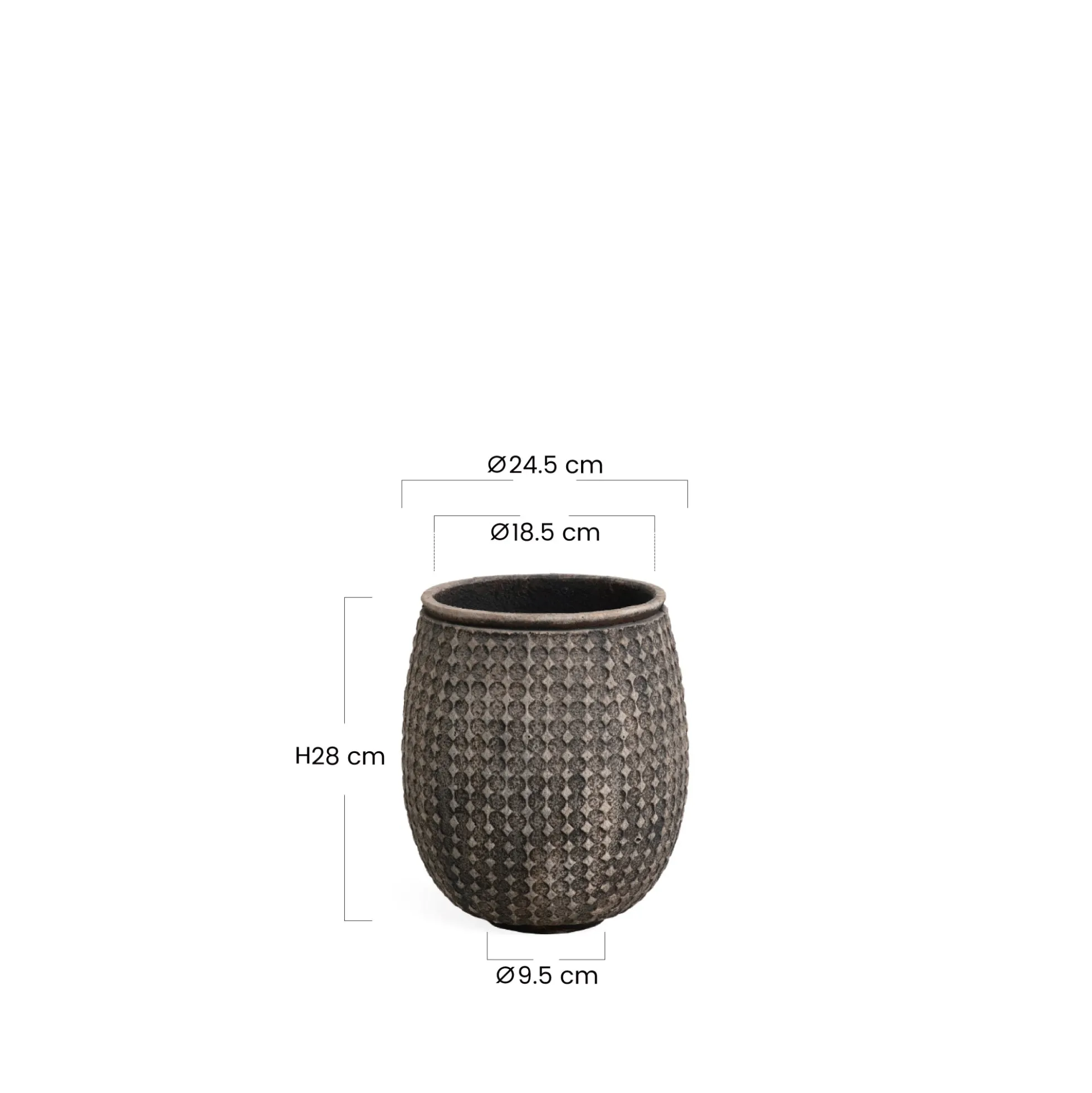 Cache-Pot Zen motif losanges 28 cm