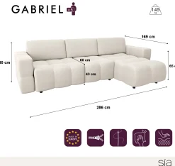 Canapé Angle Gauche Convertible Gabriel