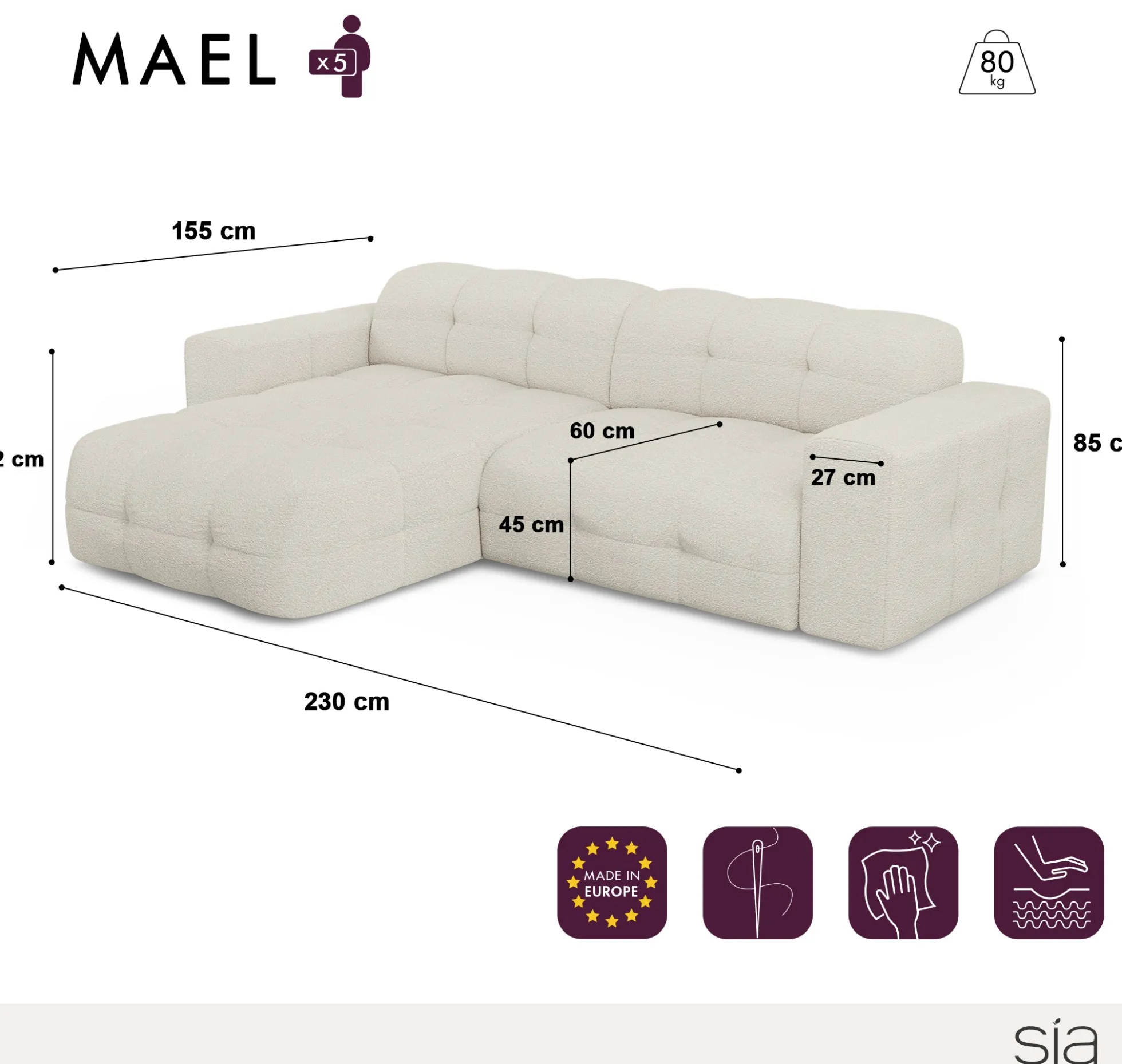 Canapé Angle Gauche Mael