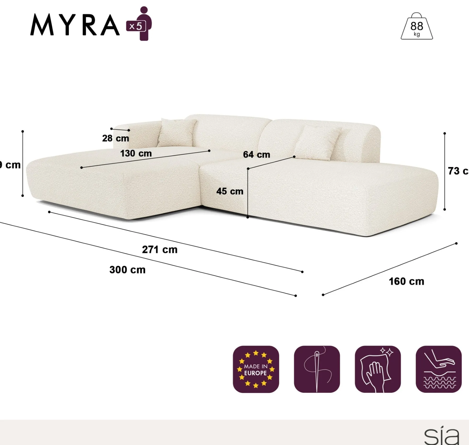 Canapé Angle Gauche Myra