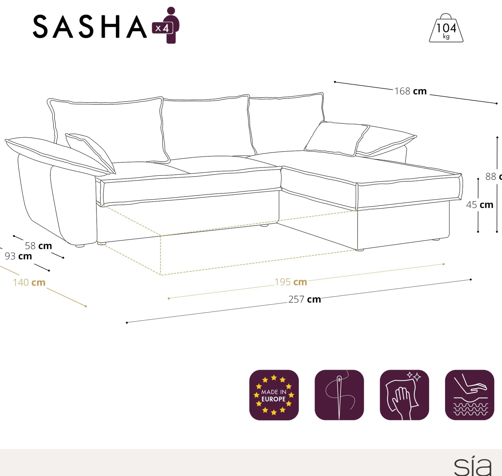 Canapé Convertible Angle Droit Sasha