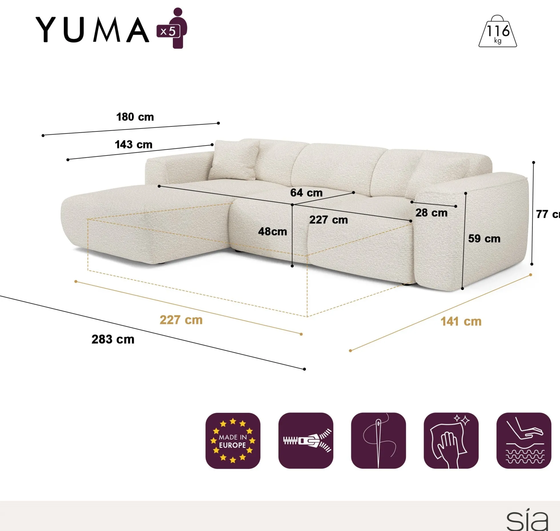 Canapé Convertible Angle Gauche Yuma