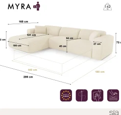 Canapé Convertible d'Angle Gauche Myra