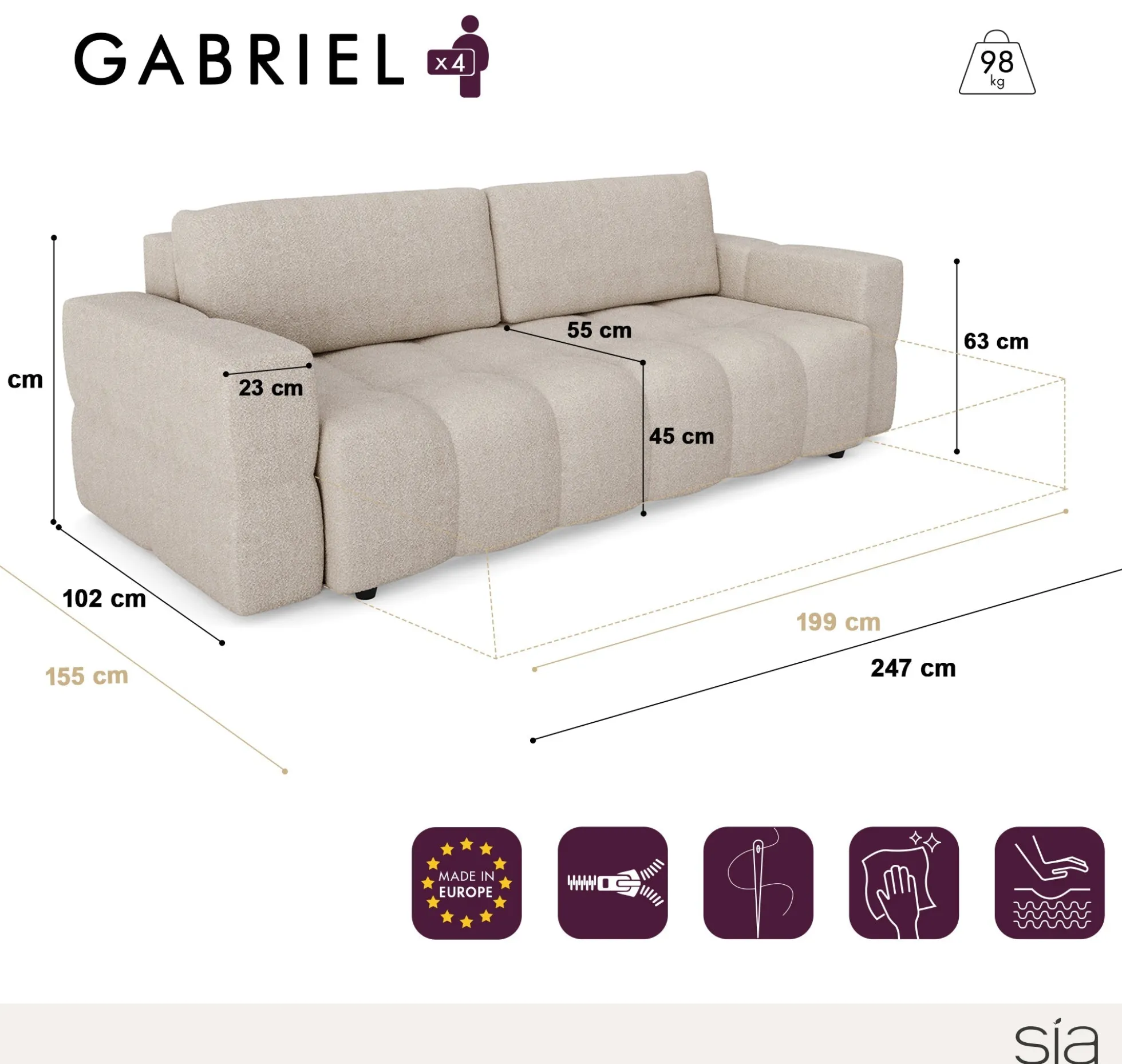 Canapé Convertible Gabriel