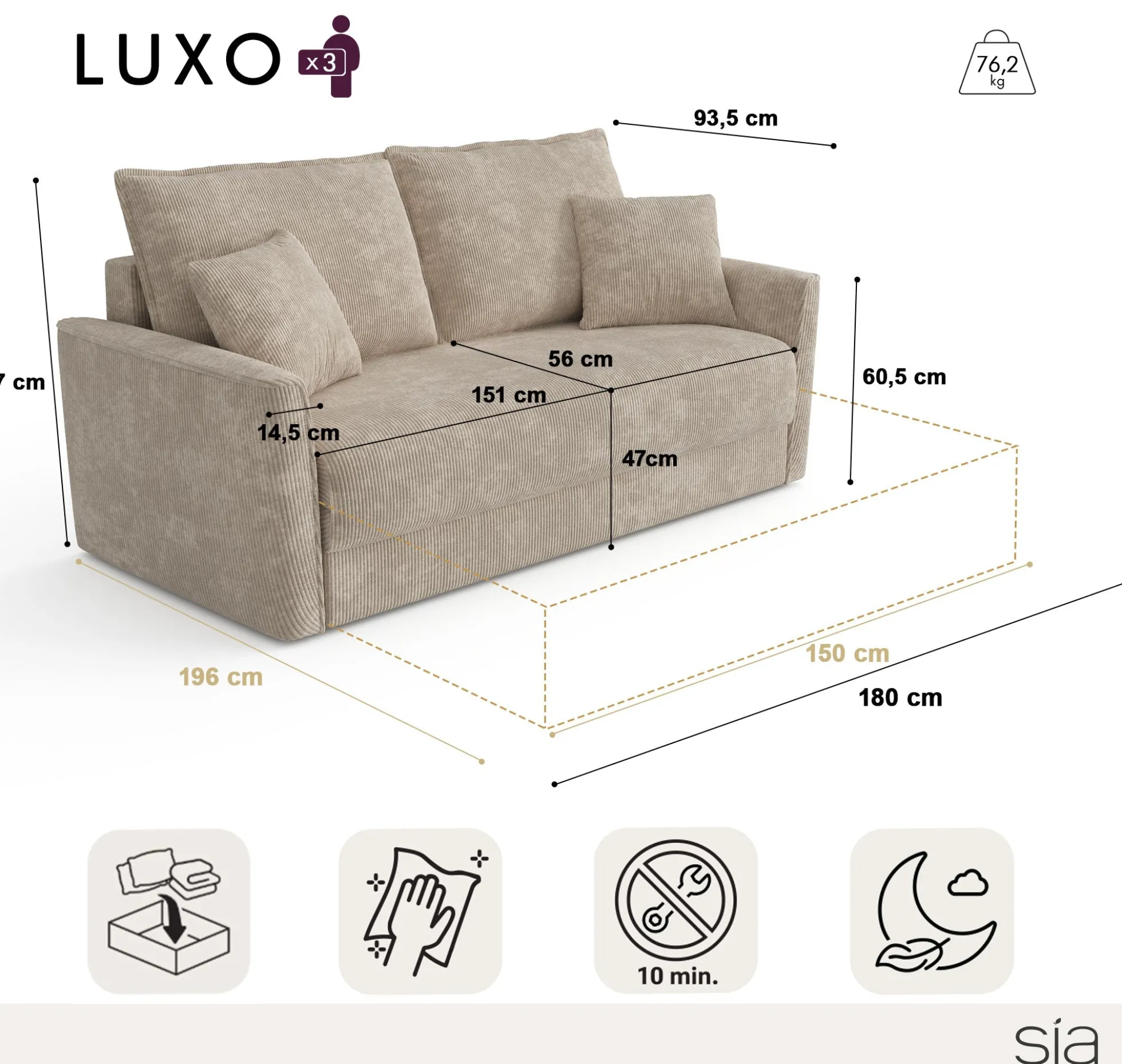 Canapé Convertible Luxo