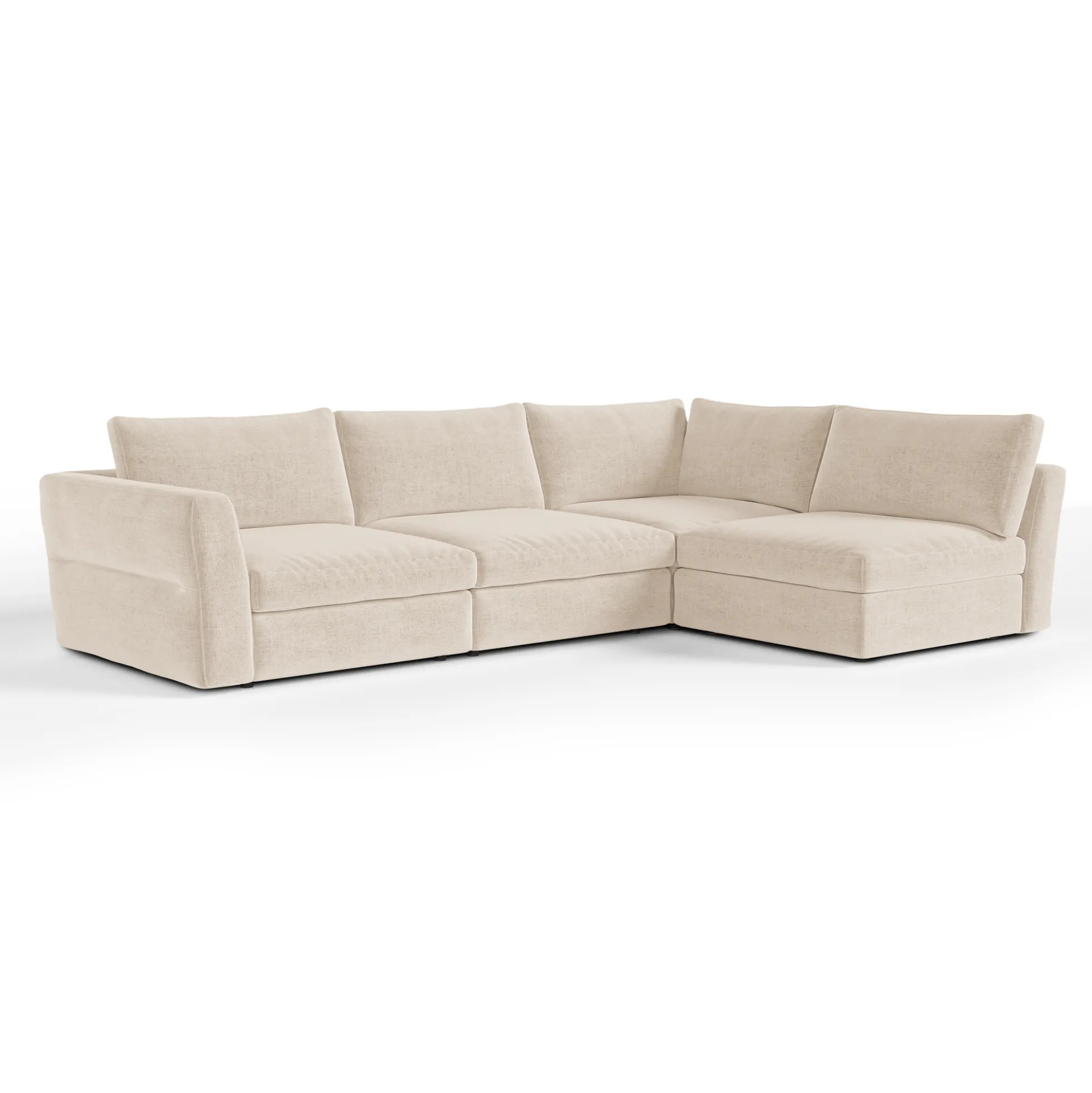 Canapé d'angle droit modulable 5-6 places Nest