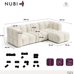 Canapé d'angle droit modulable NUBI
