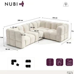 Canapé d'angle droit modulable NUBI