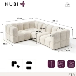 Canapé d'angle gauche modulable NUBI