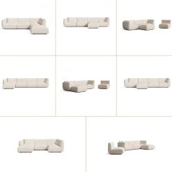 Canapé grand angle droit modulable 7 places Nooma