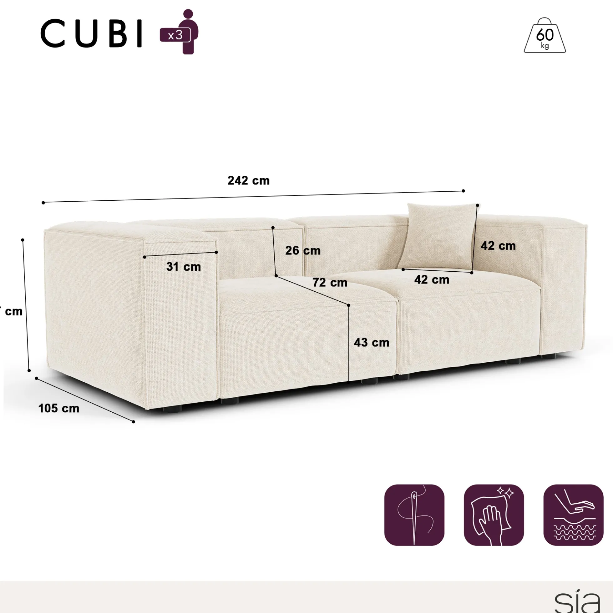 Canapé modulable CUBI