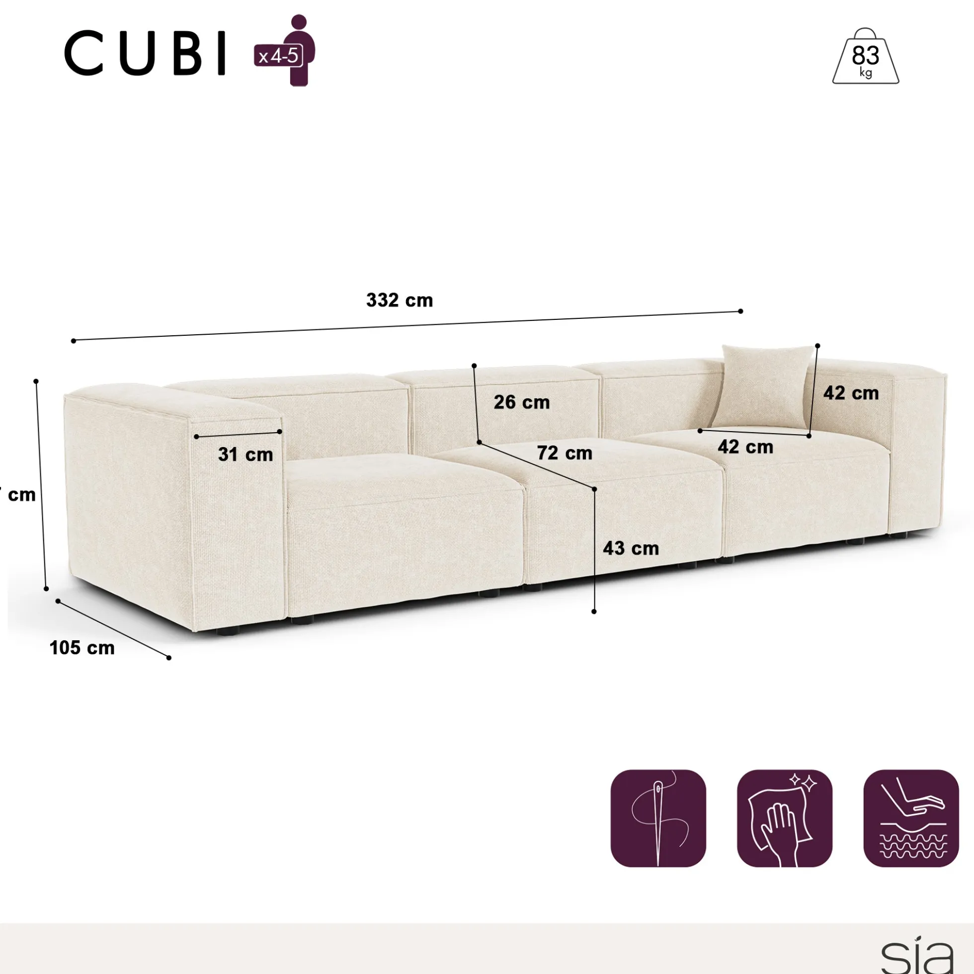 Canapé modulable CUBI