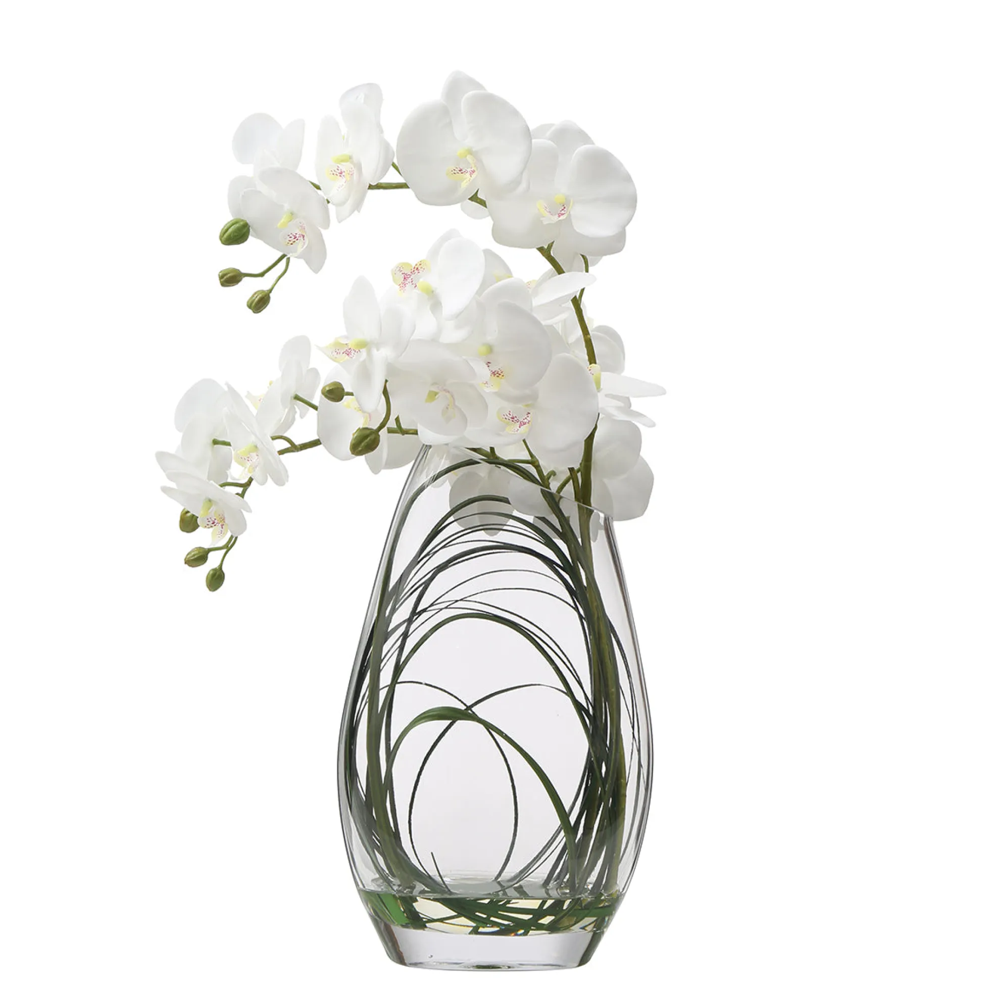 Composition d'Orchidée Artificielle avec vase et herbe d'ours 46cm
