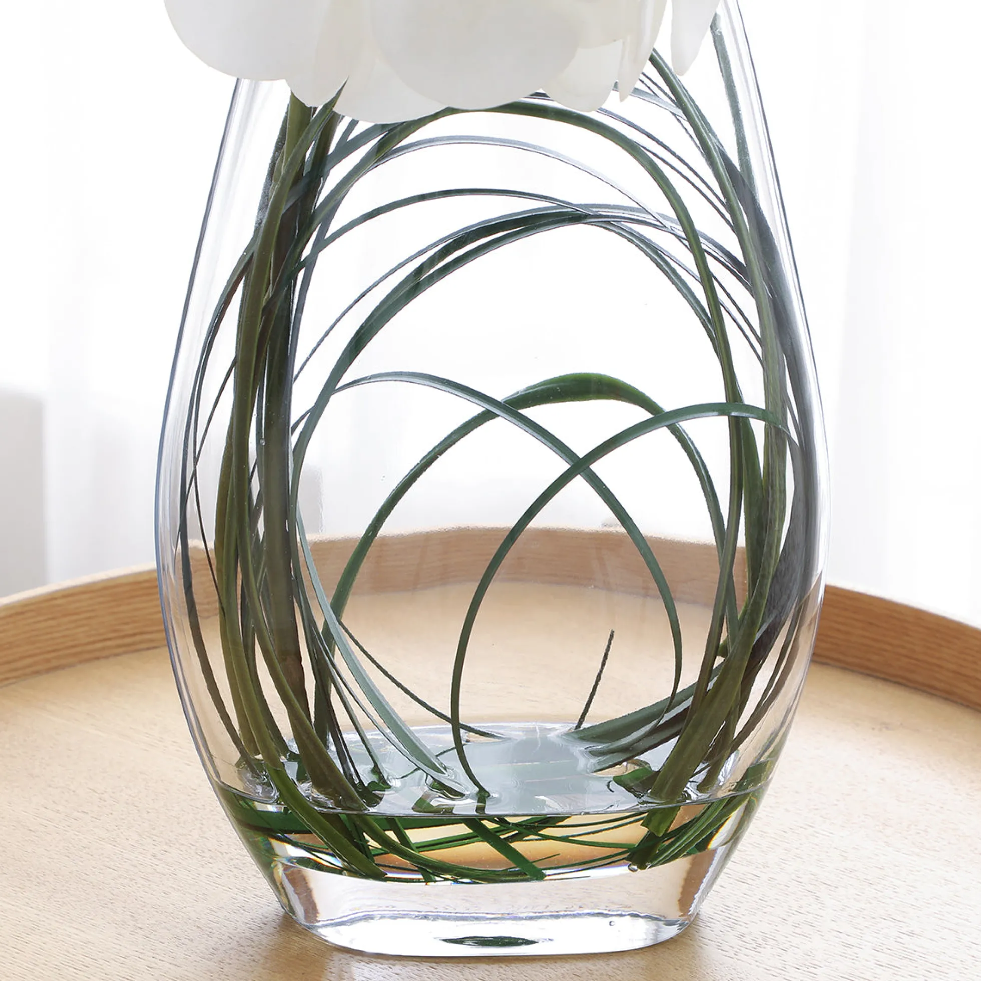 Composition d'Orchidée Artificielle avec vase et herbe d'ours 46cm