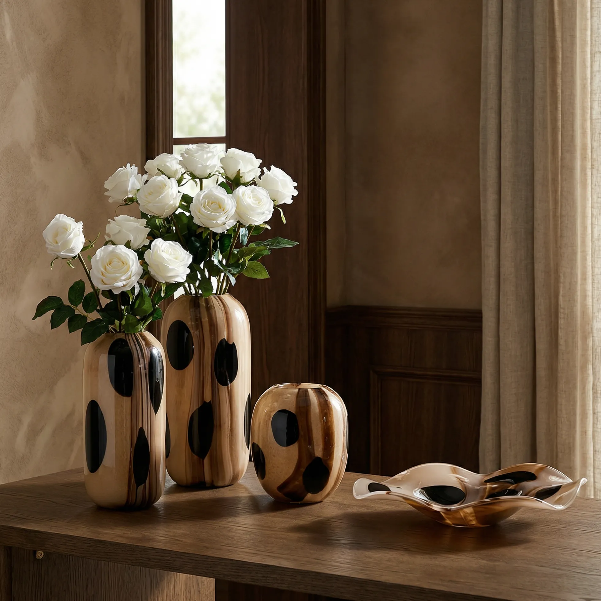 Coupelle décorative en verre soufflé Dots 41cm