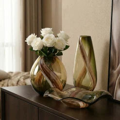 Coupelle décorative en verre soufflé Olivine 41 cm