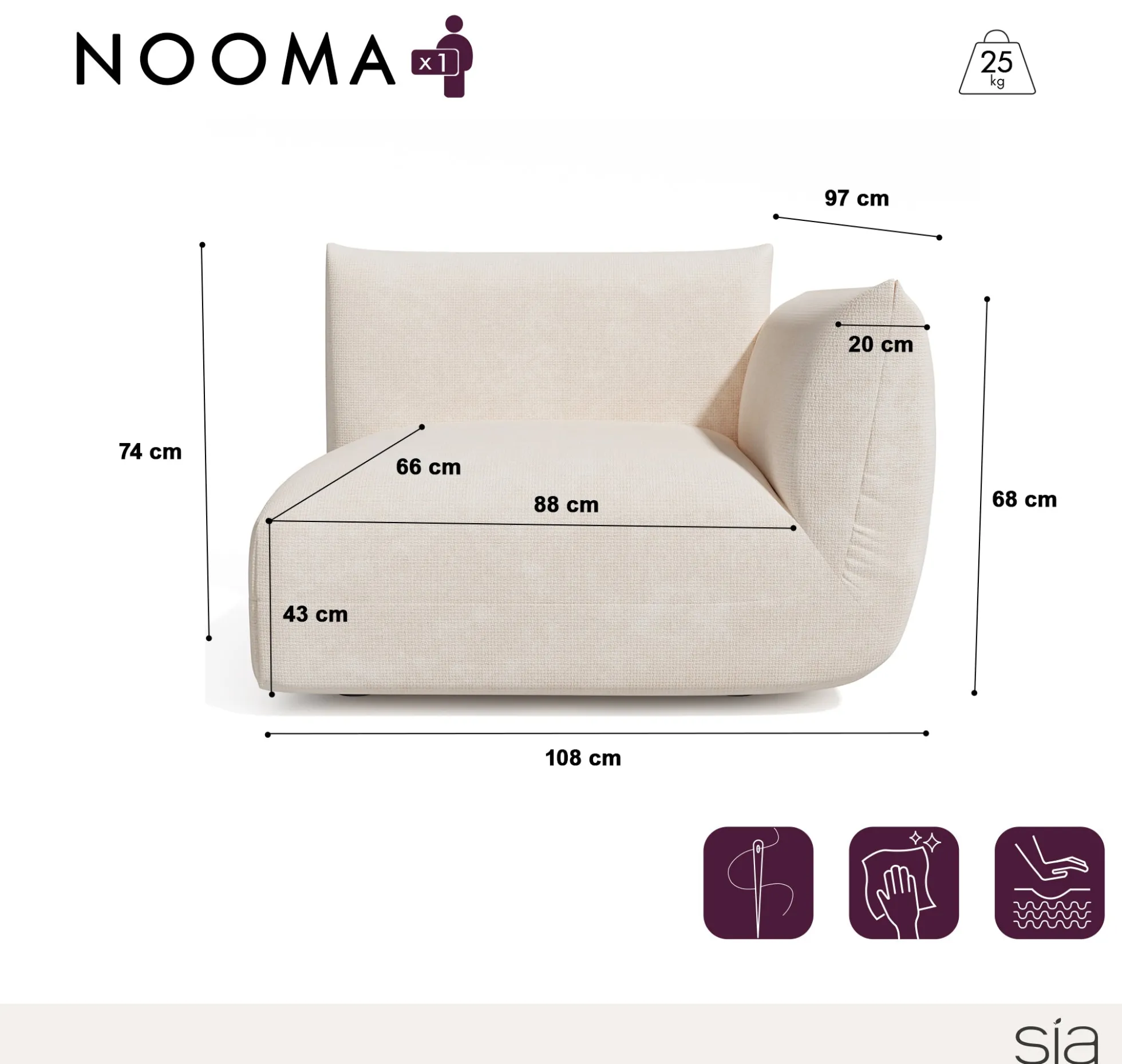 Module d'angle droit Nooma