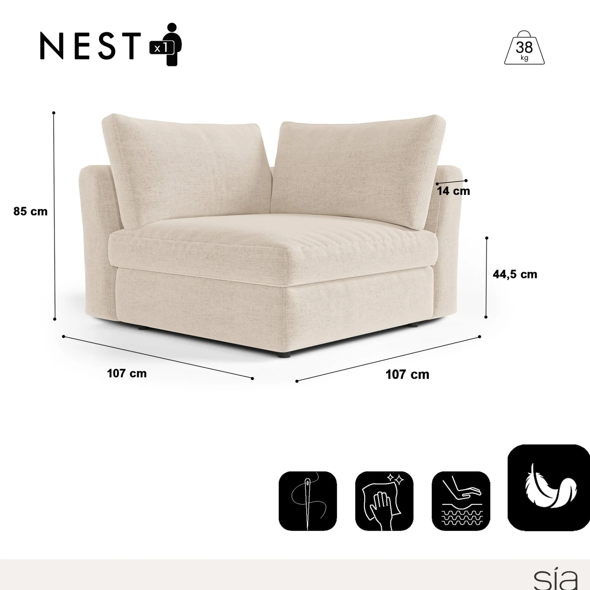 Module d'angle réversible Nest