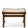 Tabouret en chêne et rotin Tao