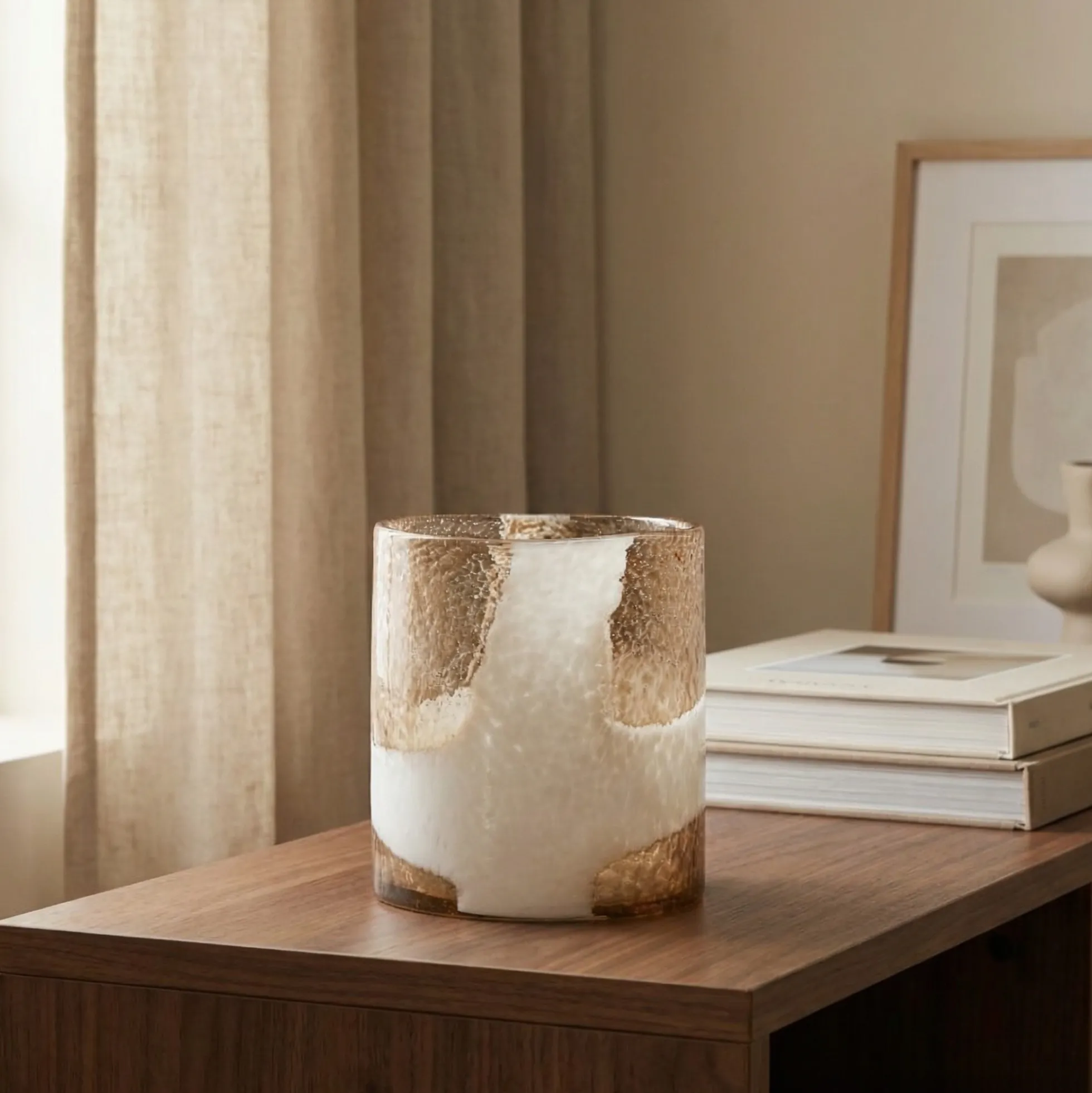 Vase en verre soufflé moucheté Mirage 20 cm