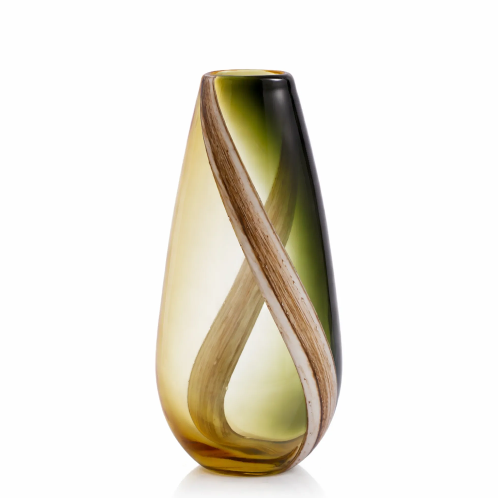 Vase en verre soufflé Olivine 38 cm