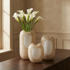 Vase en verre soufflé Opale 22 cm