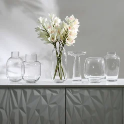 Vase transparent Arrondi avec col étroit