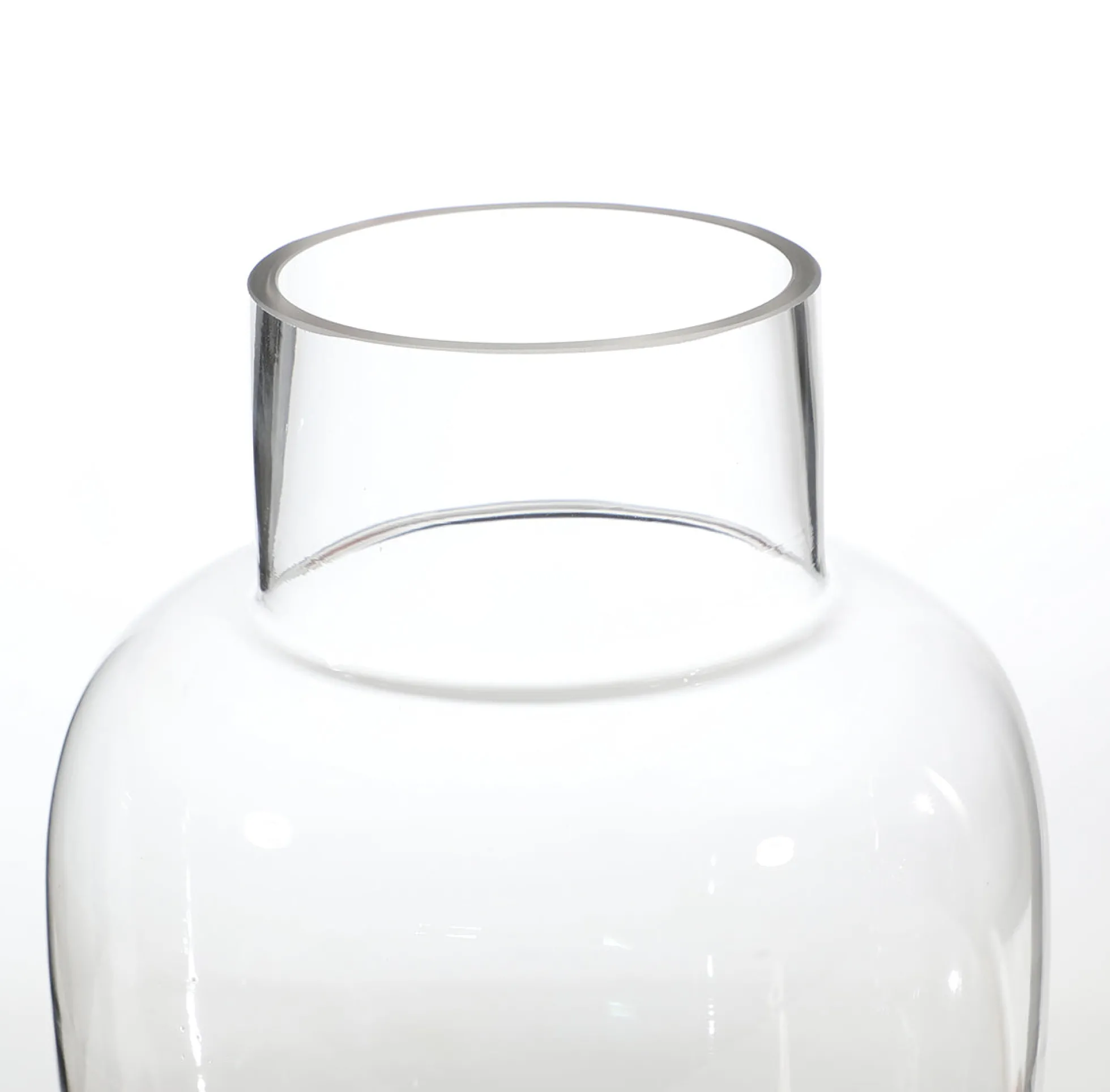 Vase transparent Arrondi avec un col large